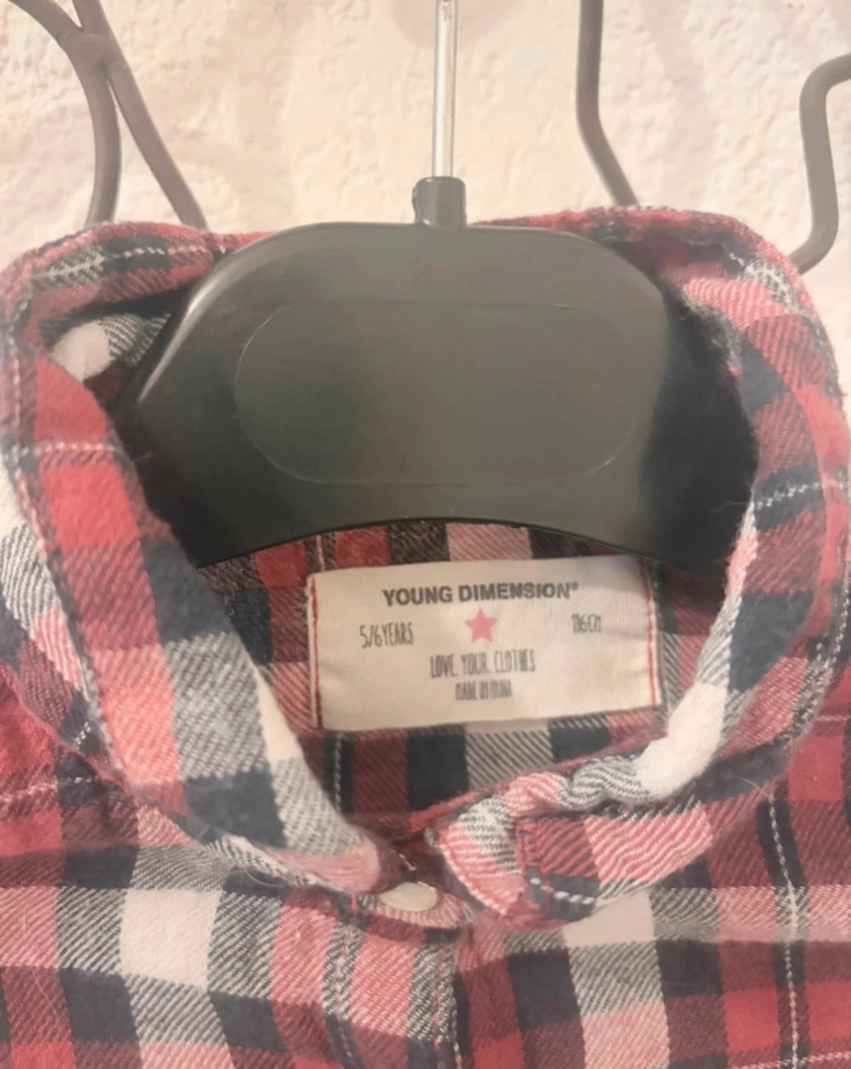 Camisa xadrez vermelha e preta Young Dimension - 5/6 anos (116cm) – photo 6
